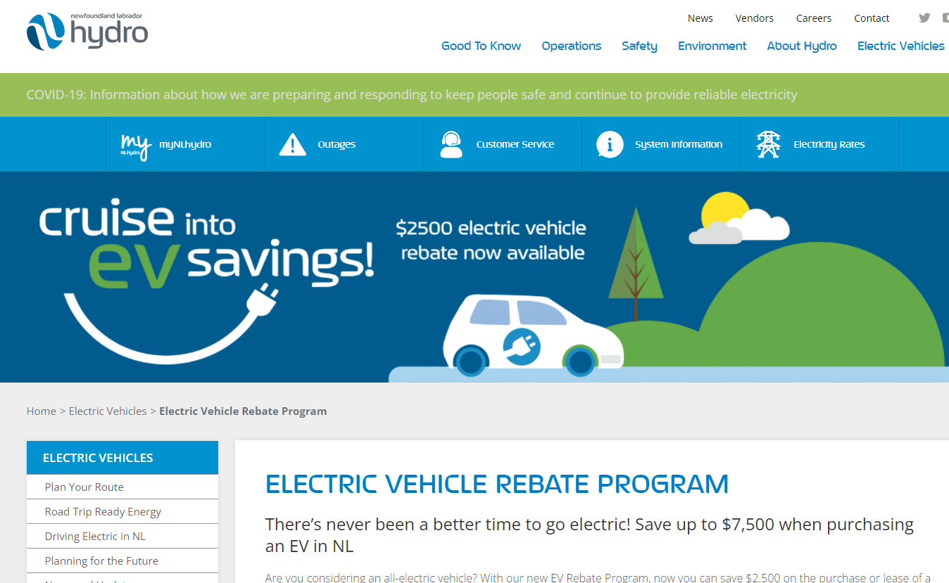 Electric Car Rebate Newfoundland
