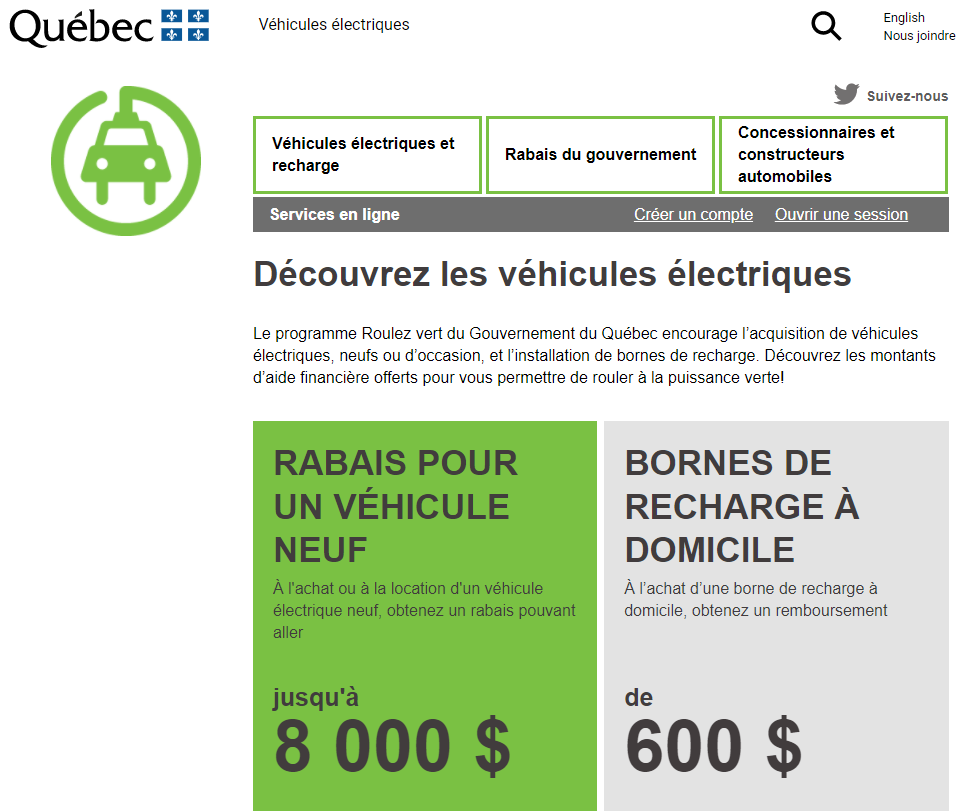 Electric Car Government Rebate Quebec