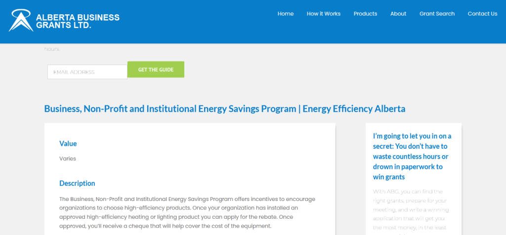 Business, Non-Profit and Institutional Energy Savings Program Energy Efficiency Alberta