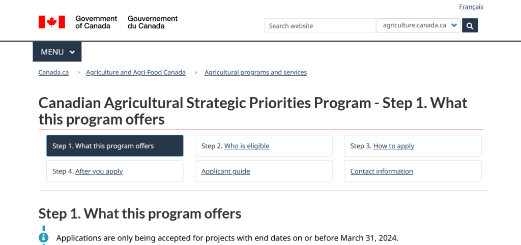 Canadian Agricultural Strategic Priorities Program (CASPP)