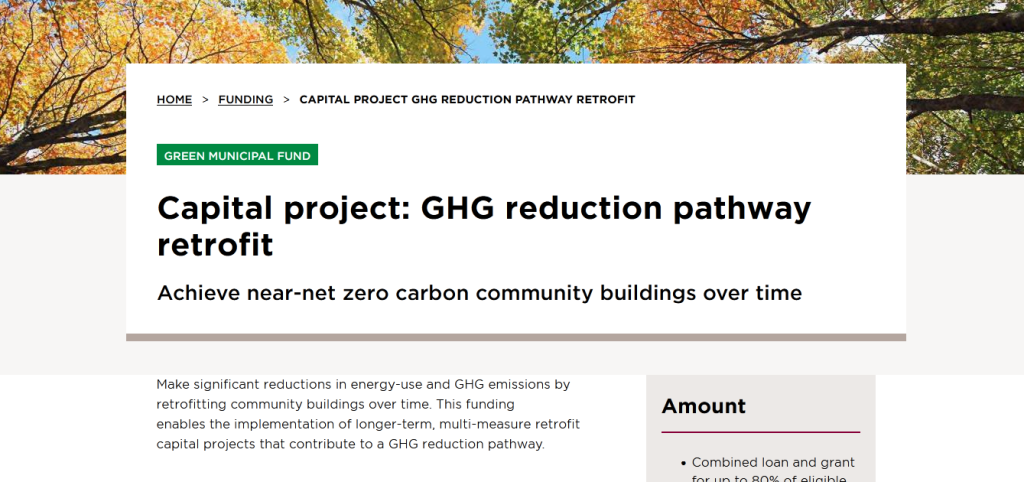 Capital project GHG reduction pathway retrofit