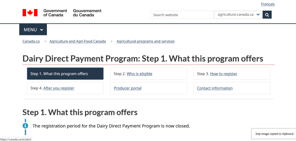 Dairy Direct Payment Program
