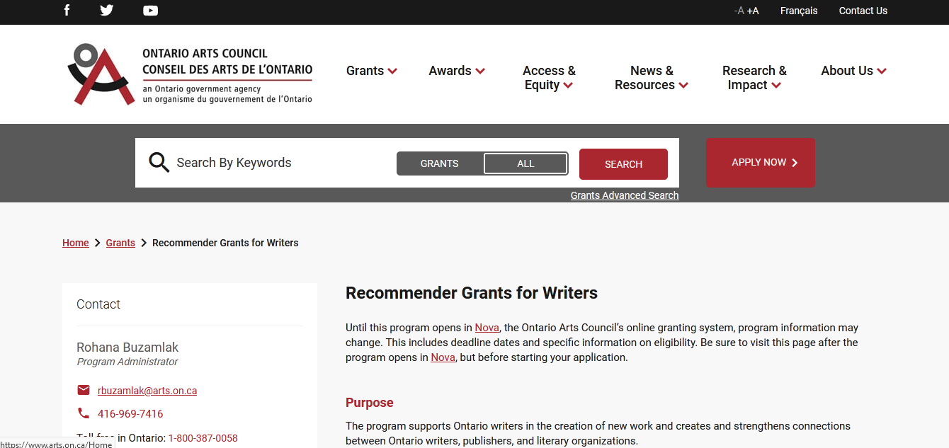 Best grants for writers