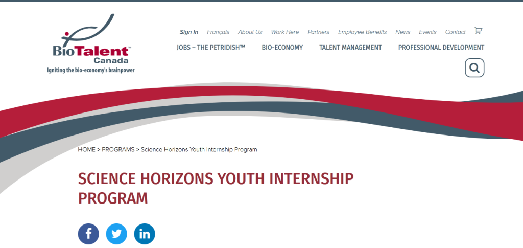Science Horizons Youth Internship Program