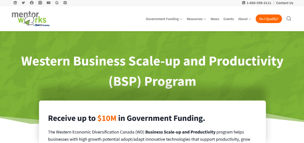 Western Business Scale-up and Productivity (BSP) Program