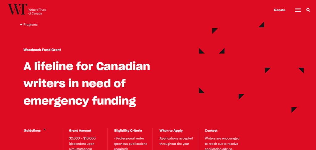 Woodcock Fund Writers’ Trust of Canada