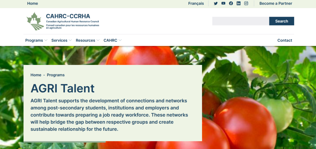 AgriTalent by the Canadian Agricultural Human Resource Council