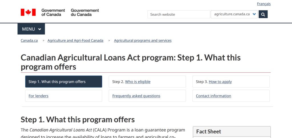Canadian Agricultural Loans Act program
