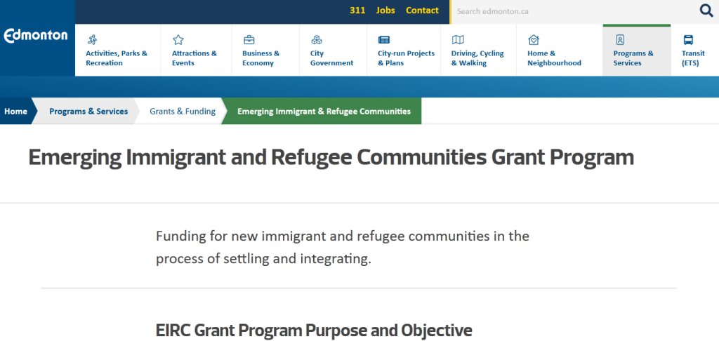 Emerging Immigrant and Refugee Communities Grant Program