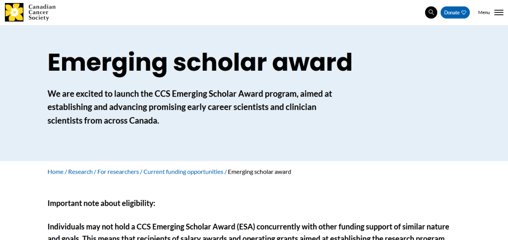 Emerging scholar award