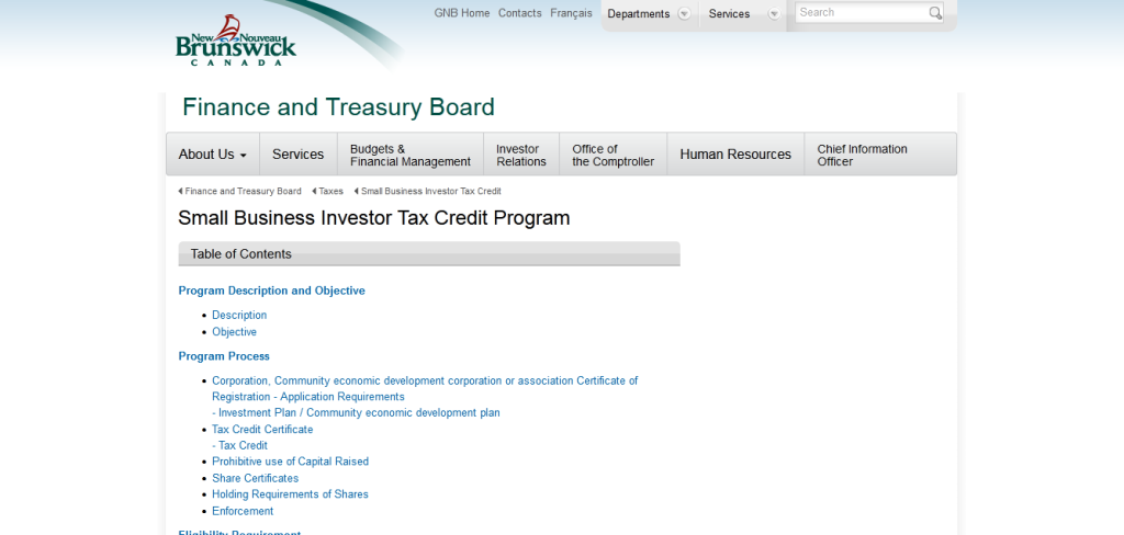 Small Business Investor Tax Credit