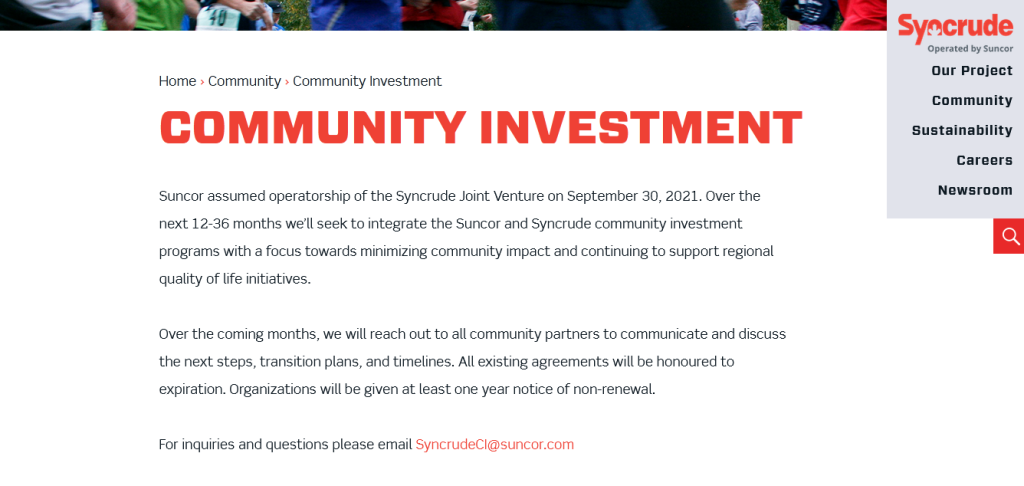 Syncrude Community Investment Program