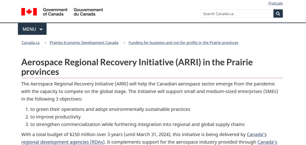 Aerospace Regional Recovery Initiative (ARRI)