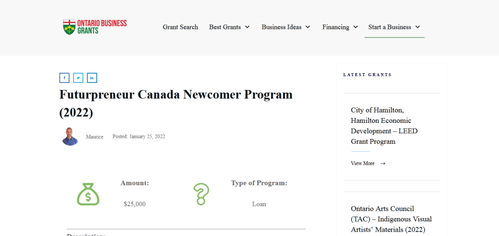 Futurpreneur Canada Newcomer Program