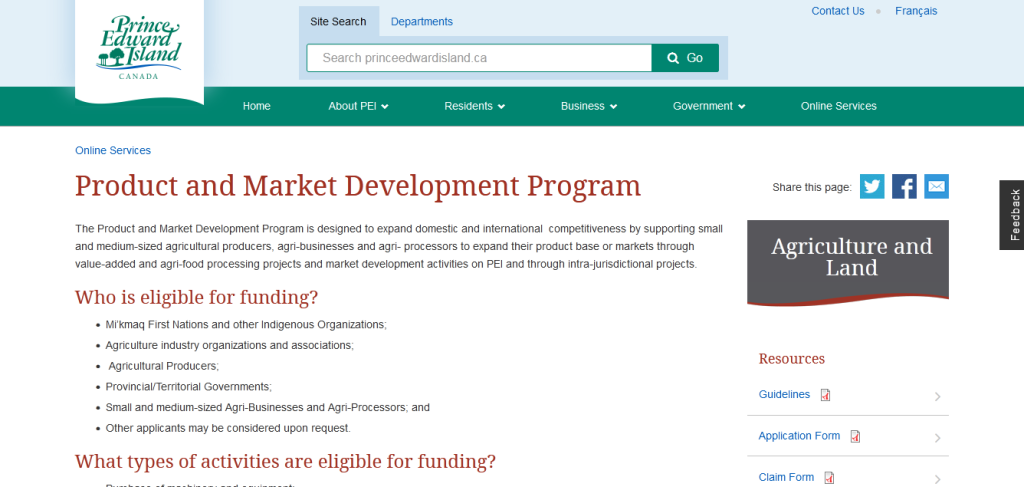 Product and Market Development Program